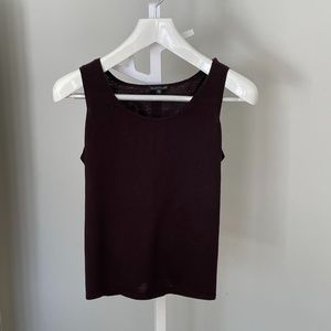 Eileen Fisher Rich Coffee Brown Wool Tank Top sz M